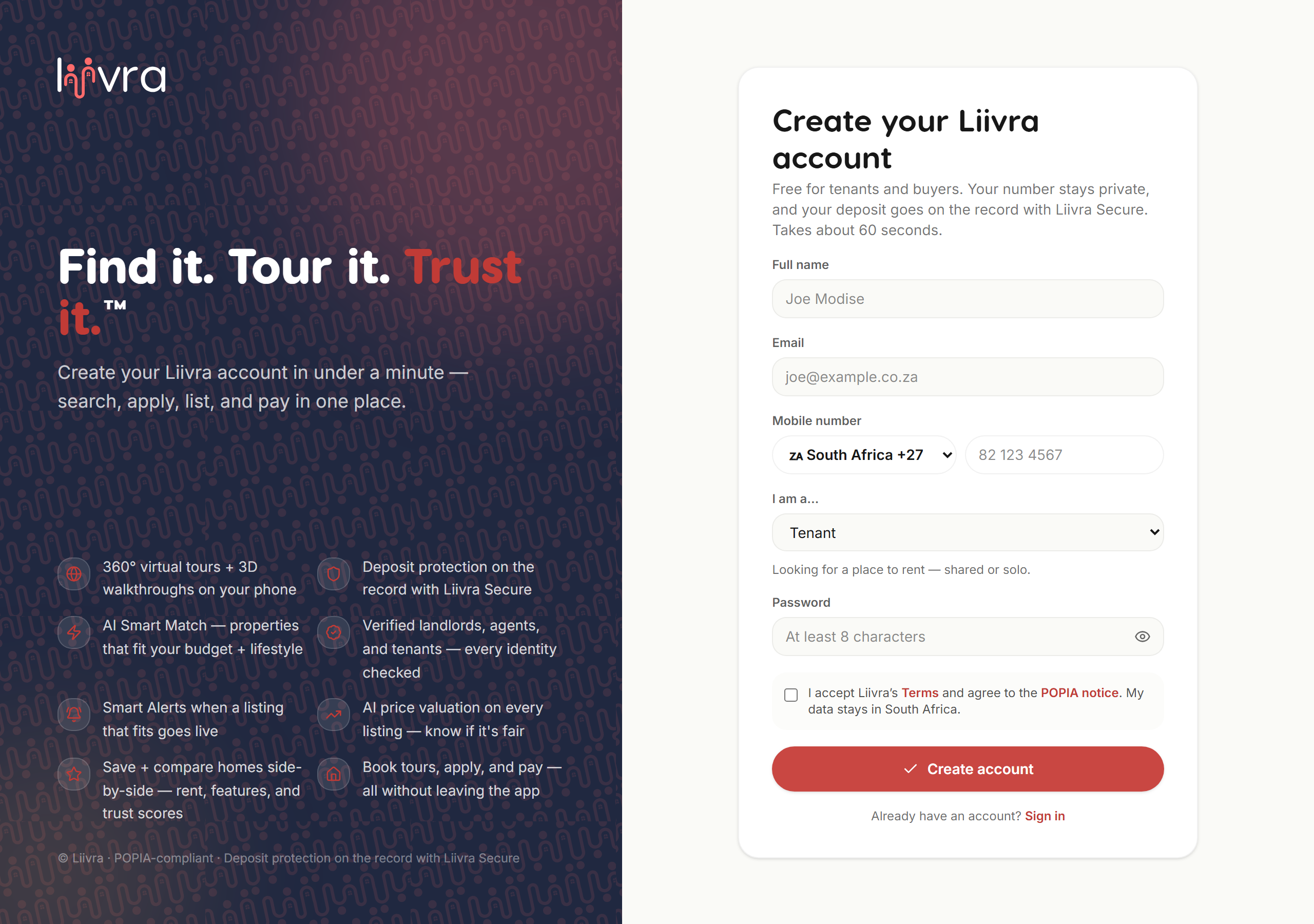 Register web — Liivra web