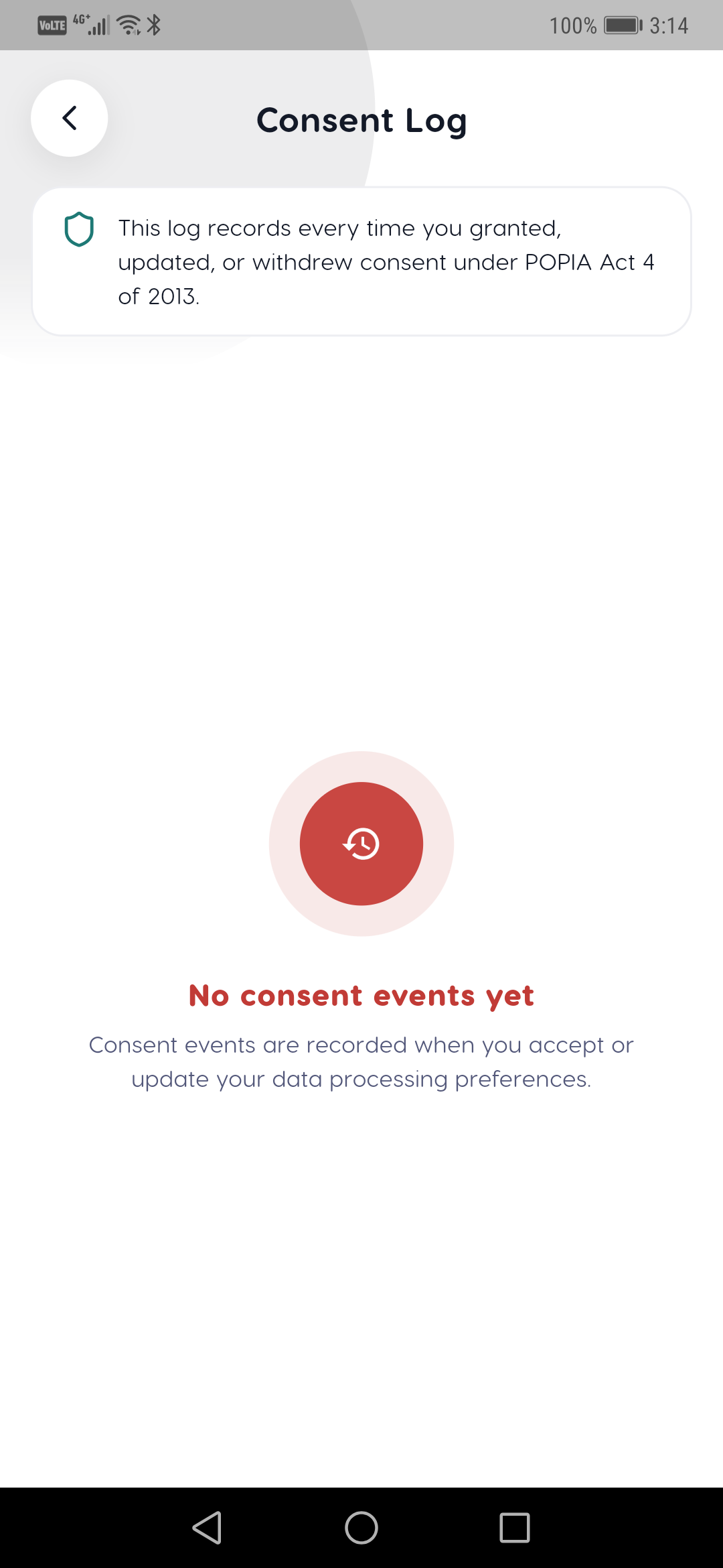 Consent log — Liivra app