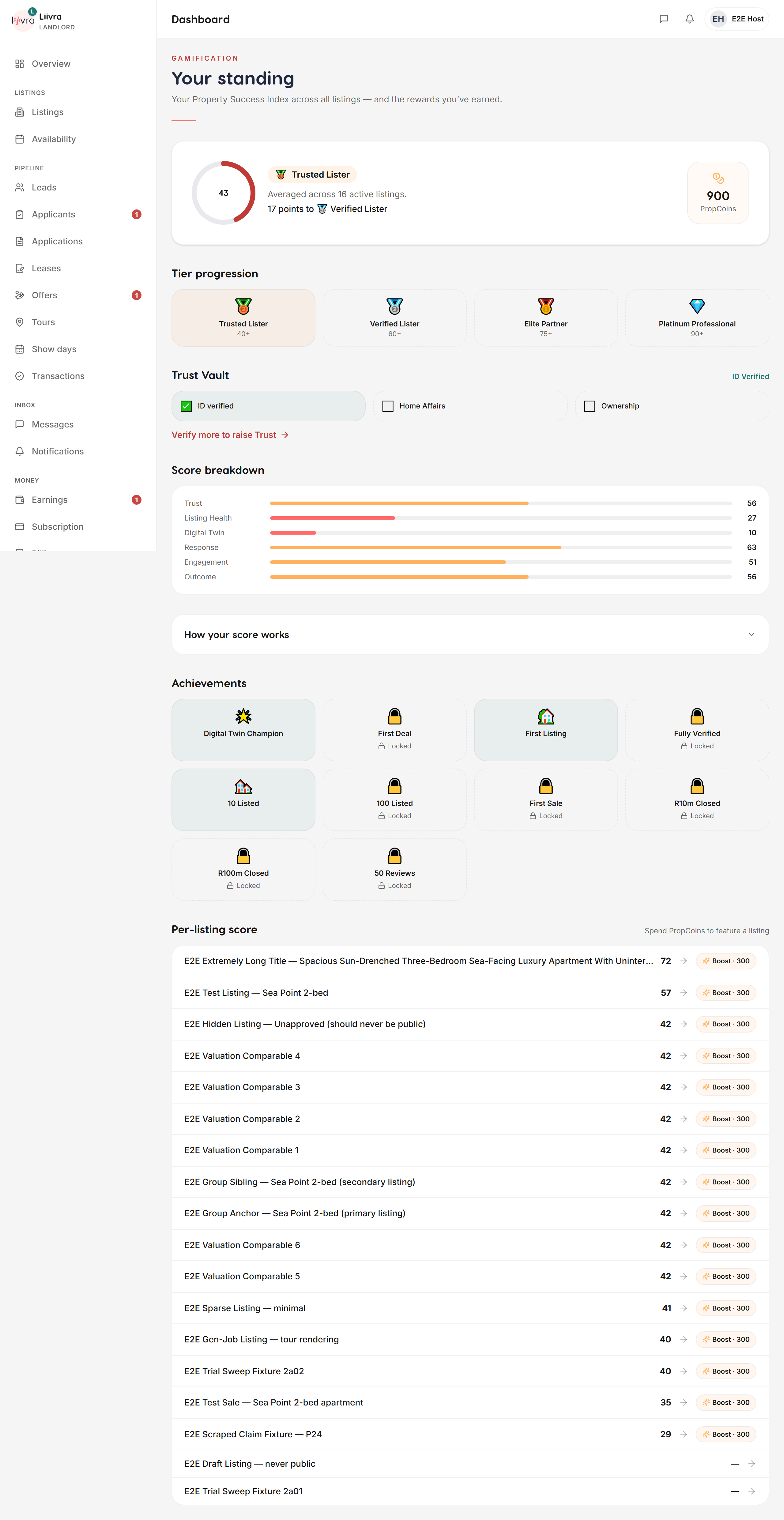 Propcoins balance — Liivra web