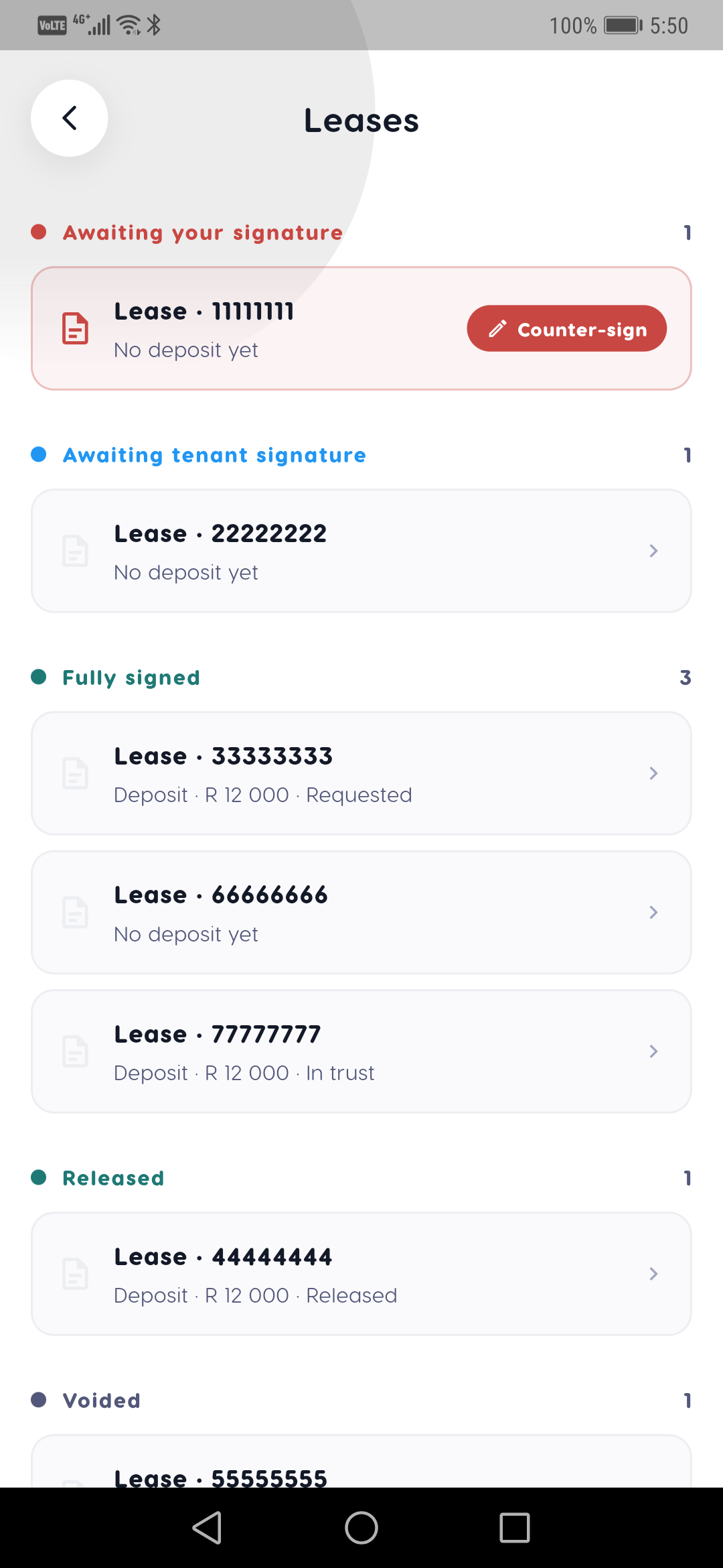 Lease generate — Liivra app